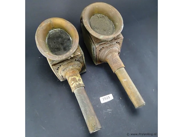 Paar antieke koetslampen - afbeelding 1 van  5