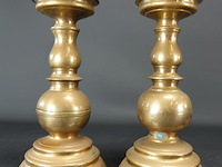 Paar antieke penkandelaren - afbeelding 2 van  5