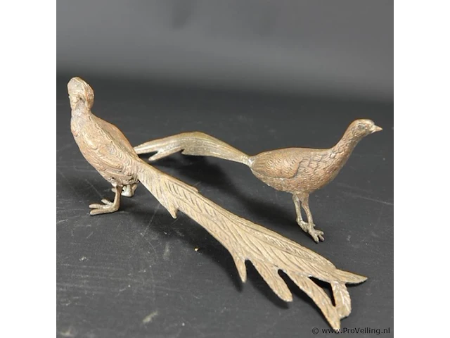 Paar bronzen fazanten - afbeelding 4 van  5