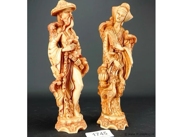 Paar chinese sculpturen - afbeelding 3 van  5