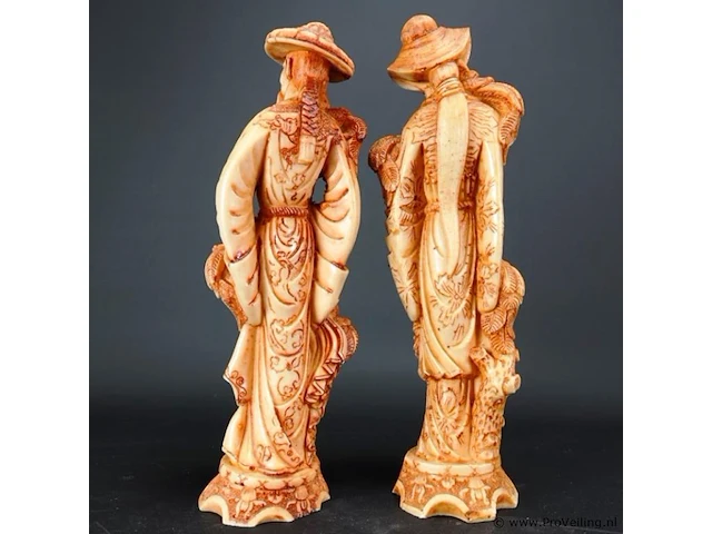 Paar chinese sculpturen - afbeelding 4 van  5