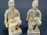 Paar chinese terracotta strijders - afbeelding 1 van  5
