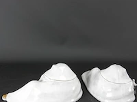 Paar gestileerde aardewerk happy boeddha's - afbeelding 4 van  5