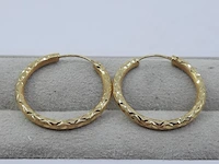 Paar gouden oorbellen, 18 karaats - afbeelding 1 van  7