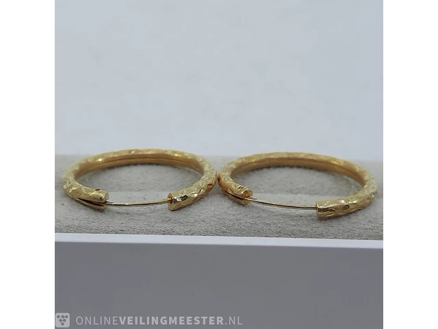 Paar gouden oorbellen, 18 karaats - afbeelding 5 van  7