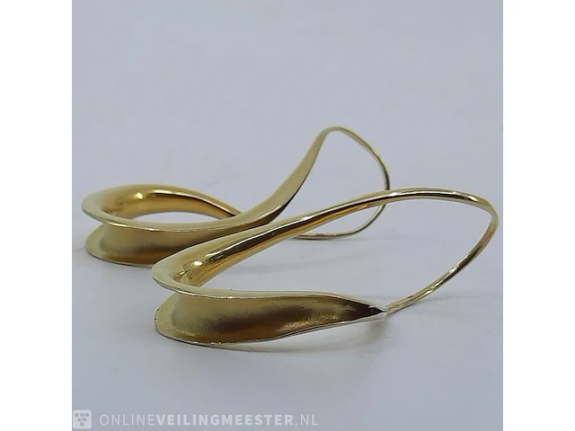 Paar gouden oorbellen, 18 karaats - afbeelding 2 van  10