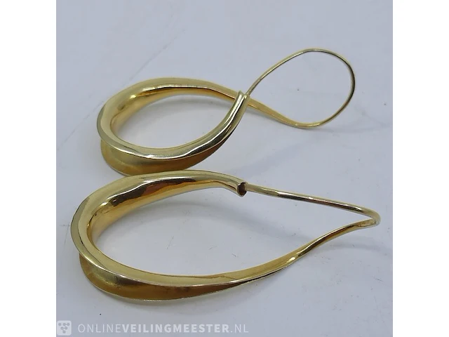 Paar gouden oorbellen, 18 karaats - afbeelding 6 van  10