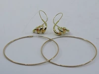 Paar gouden oorringen, 14 karaats - afbeelding 1 van  10