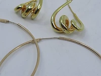 Paar gouden oorringen, 14 karaats - afbeelding 5 van  10