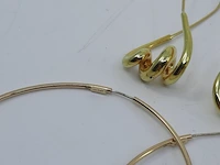 Paar gouden oorringen, 14 karaats - afbeelding 6 van  10