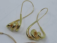 Paar gouden oorringen, 14 karaats - afbeelding 8 van  10