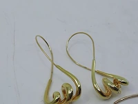 Paar gouden oorringen, 14 karaats - afbeelding 9 van  10