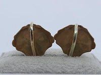 Paar gouden oorstekers, 14 karaats - afbeelding 6 van  11