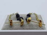 Paar gouden oorstekers, 14 karaats - afbeelding 6 van  10