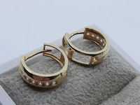 Paar gouden oorstekers, 14 karaats - afbeelding 3 van  7