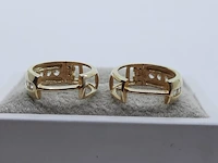 Paar gouden oorstekers, 14 karaats - afbeelding 6 van  7