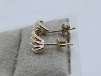 Paar gouden oorstekers, 14 karaats - afbeelding 7 van  9