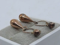 Paar gouden oorstekers, 14 karaats - afbeelding 7 van  8