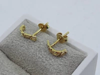 Paar gouden oorstekers, 14 karaats - afbeelding 2 van  8