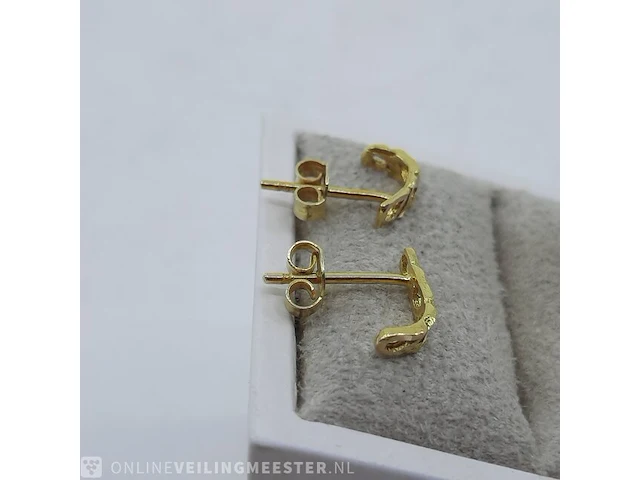 Paar gouden oorstekers, 14 karaats - afbeelding 4 van  8