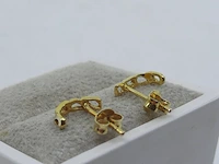 Paar gouden oorstekers, 14 karaats - afbeelding 6 van  8