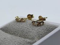 Paar gouden oorstekers, 14 karaats - afbeelding 8 van  8