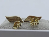 Paar gouden oorstekers, 14 karaats - afbeelding 7 van  7
