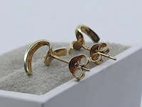 Paar gouden oorstekers, 14 karaats - afbeelding 9 van  9