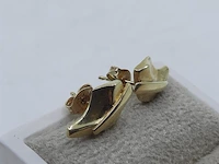 Paar gouden oorstekers, 14 karaats - afbeelding 3 van  8