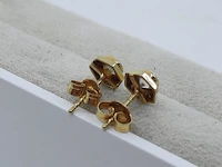 Paar gouden oorstekers, 14 karaats - afbeelding 5 van  6