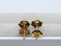 Paar gouden oorstekers, 14 karaats - afbeelding 6 van  6