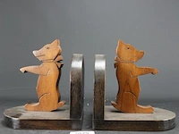 Paar houten boekensteunen met beren - afbeelding 2 van  5