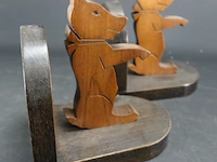Paar houten boekensteunen met beren - afbeelding 4 van  5