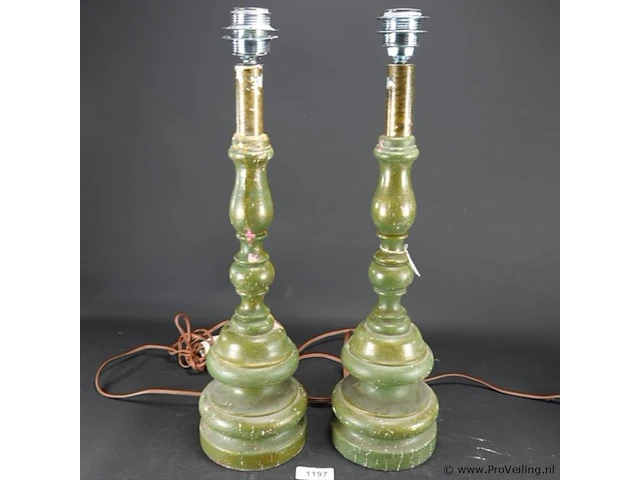 Paar houten lampvoeten - afbeelding 2 van  5