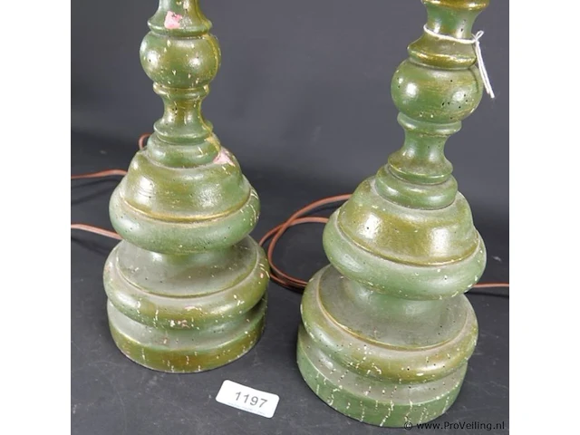 Paar houten lampvoeten - afbeelding 4 van  5