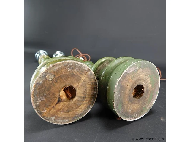 Paar houten lampvoeten - afbeelding 5 van  5