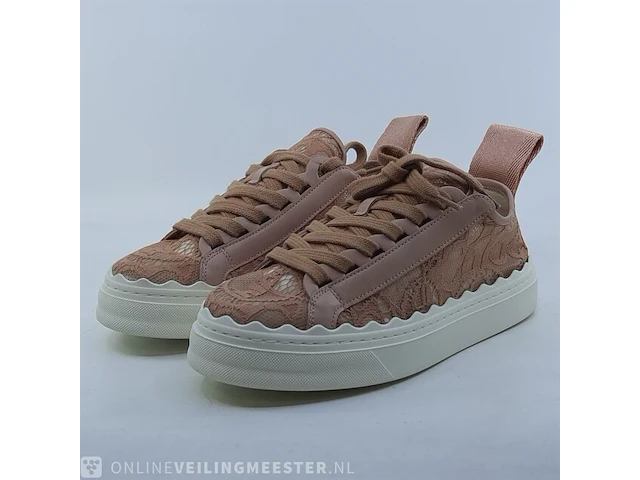 Paar kinder sneakers, maat 35 chloé, lauren lace&leather sneaker - afbeelding 1 van  9