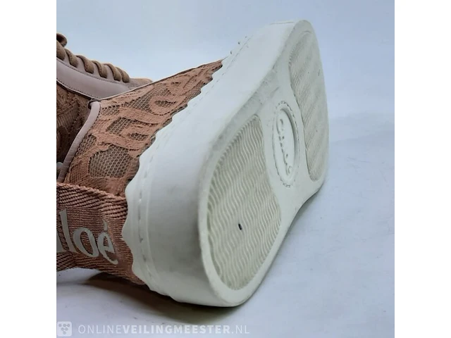 Paar kinder sneakers, maat 35 chloé, lauren lace&leather sneaker - afbeelding 2 van  9
