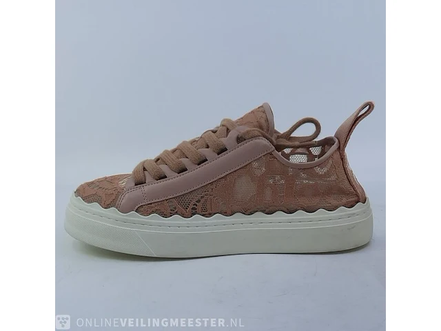 Paar kinder sneakers, maat 35 chloé, lauren lace&leather sneaker - afbeelding 6 van  9