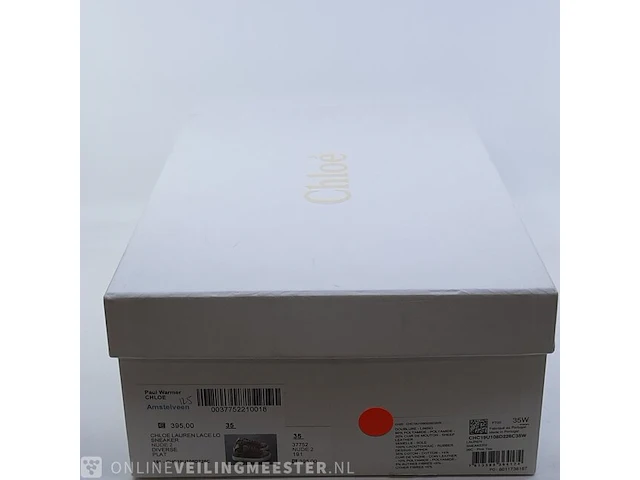 Paar kinder sneakers, maat 35 chloé, lauren lace&leather sneaker - afbeelding 9 van  9