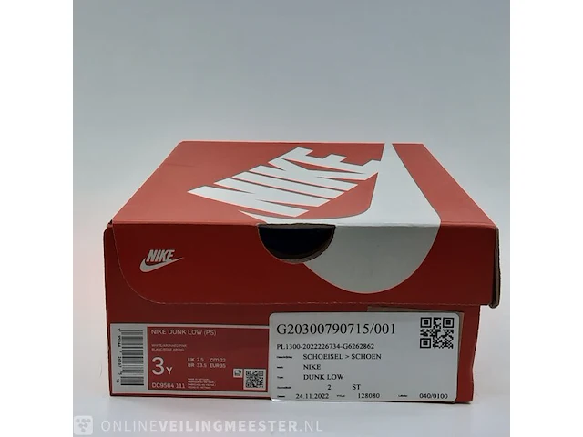 Paar kinder sneakers, maat 35 nike, dunk low ps - dc9564-111 - afbeelding 2 van  10