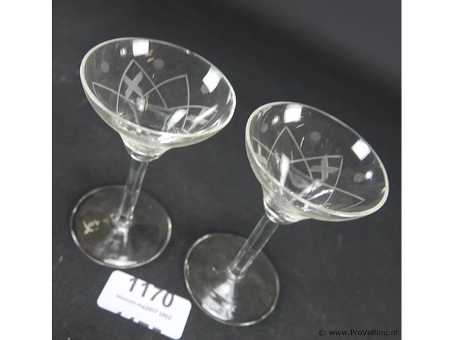 Paar kristallen glazen - afbeelding 3 van  5