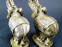 Paar met zilver opgelegde olifanten - afbeelding 3 van  5