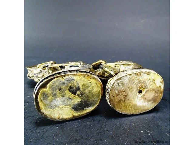 Paar met zilver opgelegde olifanten - afbeelding 5 van  5