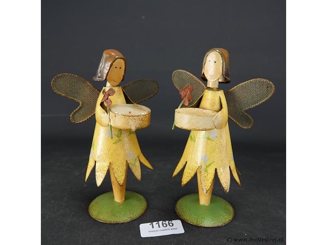 Paar metalen engelen - afbeelding 1 van  5