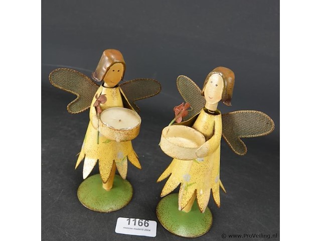 Paar metalen engelen - afbeelding 2 van  5
