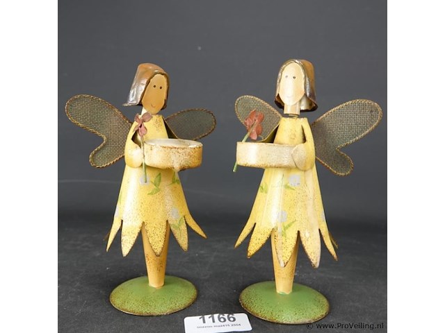 Paar metalen engelen - afbeelding 3 van  5