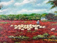 Paar olieverfschilderijen op board - afbeelding 4 van  5