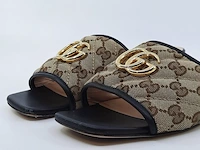 Paar sandalen, maat 36 1/2 gucci, gg matélasse canvas slide - afbeelding 3 van  10