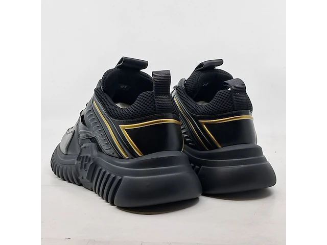Paar schoenen, maat 41, philipp plein, runner sneakers supersonic, black/ licht goud - afbeelding 3 van  7